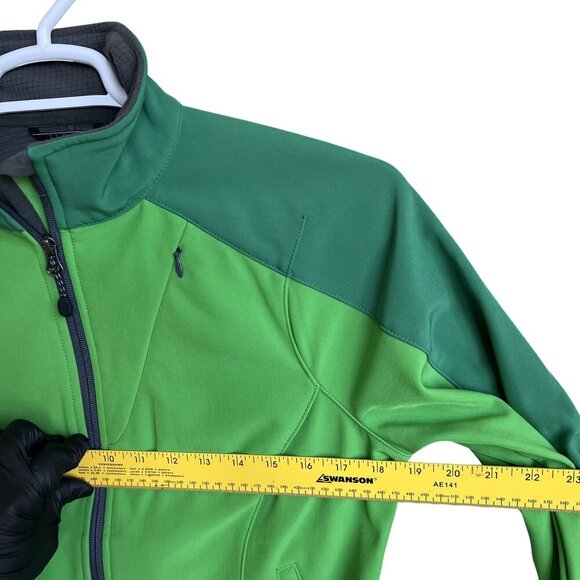 L L Bean Womens XS Pet Softshell Jacket Green Colorblock Athletic Jogging Hiking - Picture 6 of 13